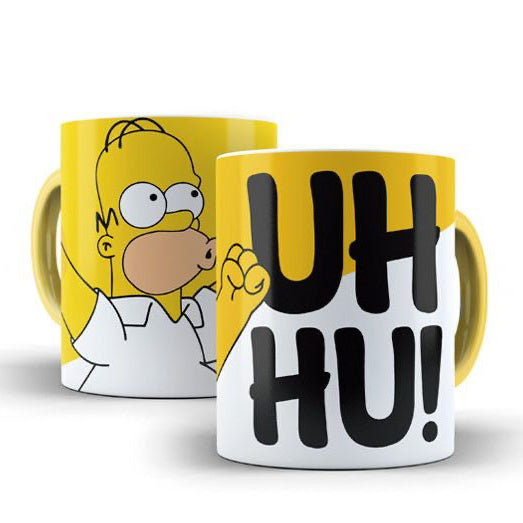Mug humour style Homer « UH HU! » – Tasse cartoon drôle