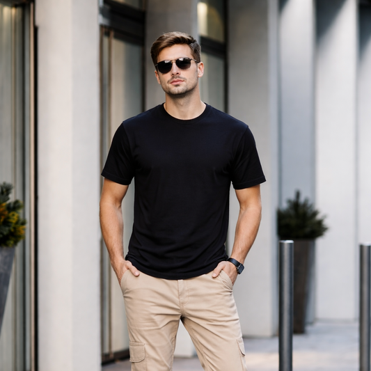 T-shirt Noir Homme « Heartbreak » – Design Rose Brisée Streetwear