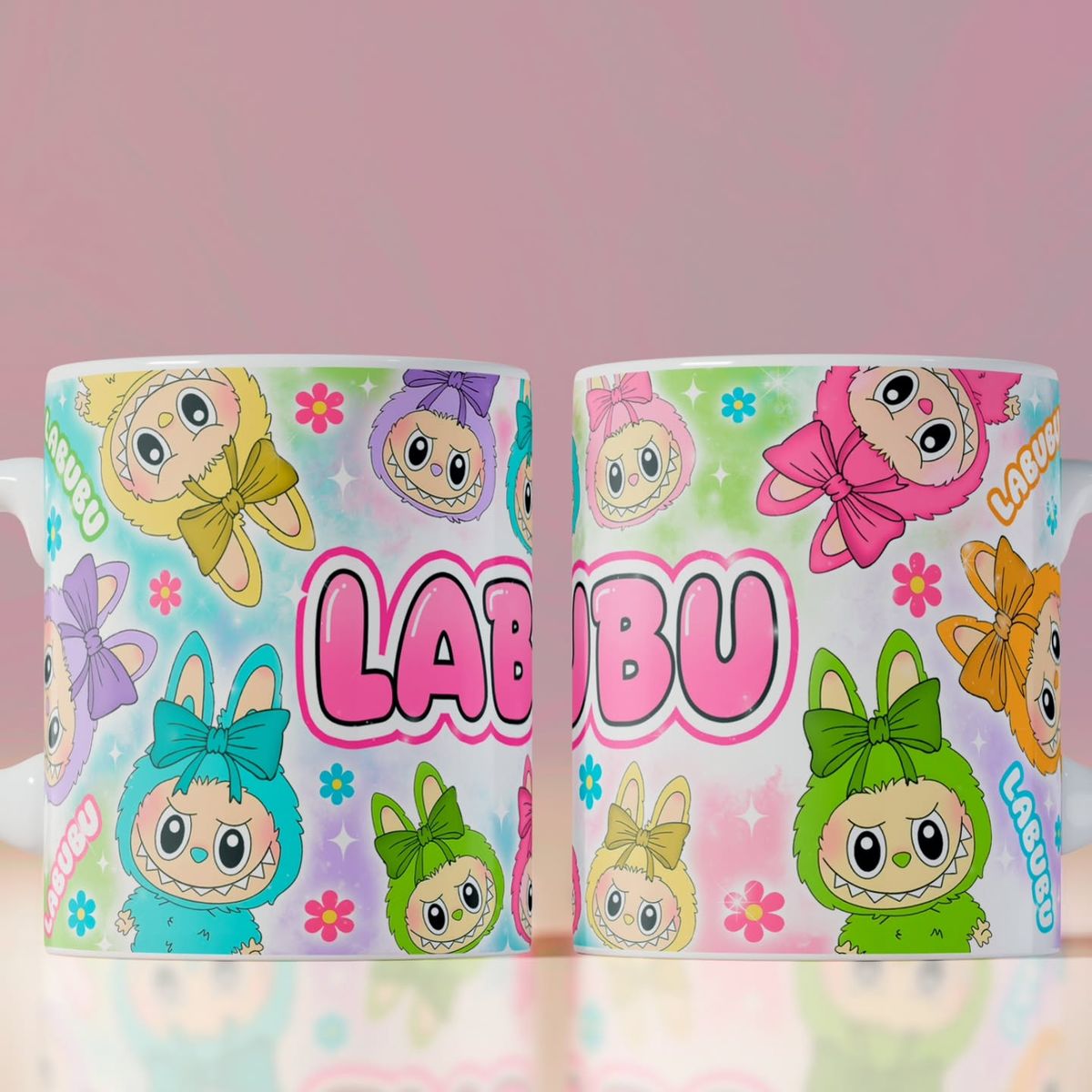 Mug personnalisé style Labubu – Tasse kawaii colorée avec prénom
