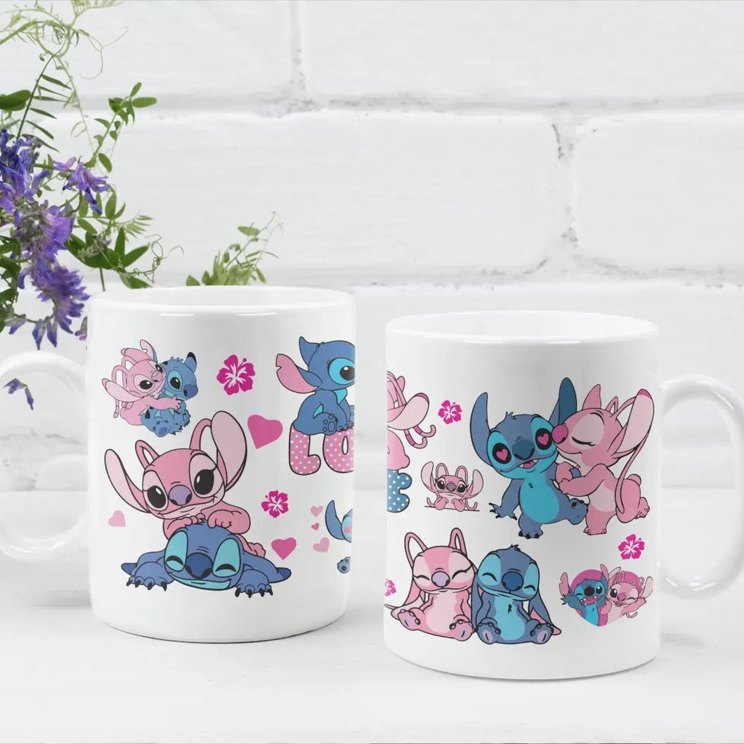 Mug kawaii style Stitch couple