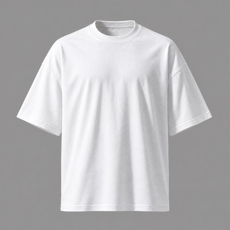 T-shirt oversize blanc uni à personnaliser - vue de face
