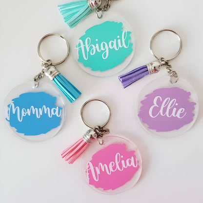 Porte-clés personnalisé prénom avec pompon – cadeau