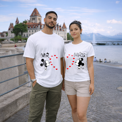 T-shirts couple MR & MRS assortis – Saint-Valentin