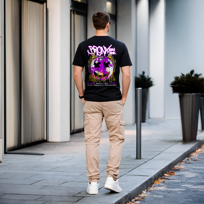 T-shirt noir homme streetwear – visuel graphique au dos