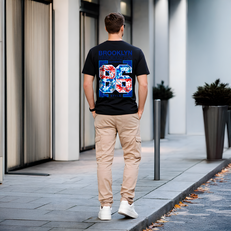 T-shirt noir streetwear Brooklyn 85 – visuel graphique dos
