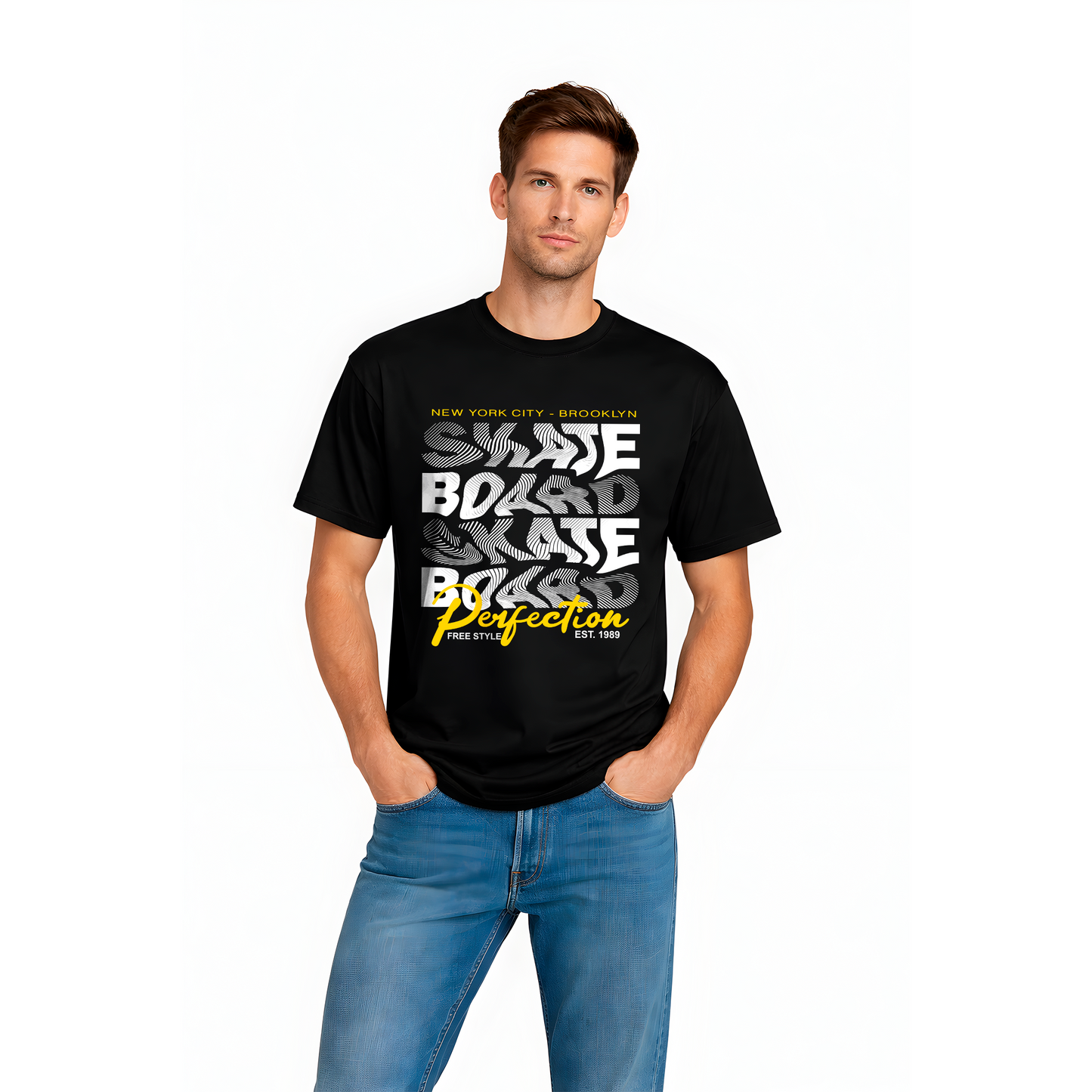T-shirt noir homme streetwear Brooklyn
