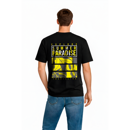 T-shirt noir Explore Summer Paradise – streetwear urbain