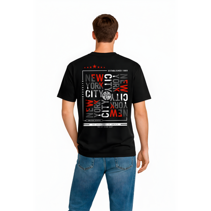 T-shirt noir New York City Typography – streetwear urbain