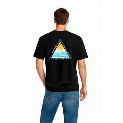 T-shirt noir Summer Sunset Paradise – streetwear été