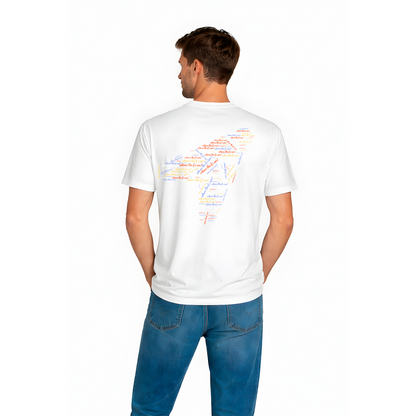 T-shirt blanc typographique artistique – streetwear homme