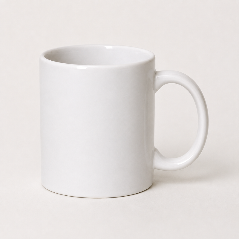 Mug blanc personnalisable en céramique, tasse vierge prête à recevoir une photo ou un prénom — EDISAMP