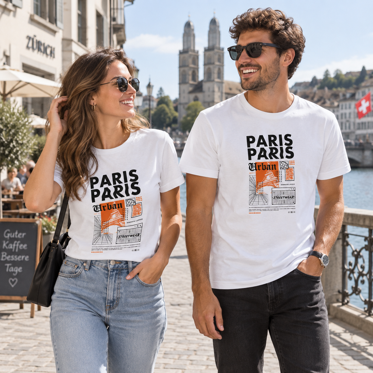 T-shirt Unisexe Paris Urban - Streetwear Poster Ville