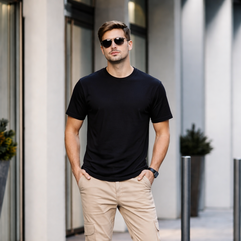 T-shirt Noir Homme « Neon Wolf »