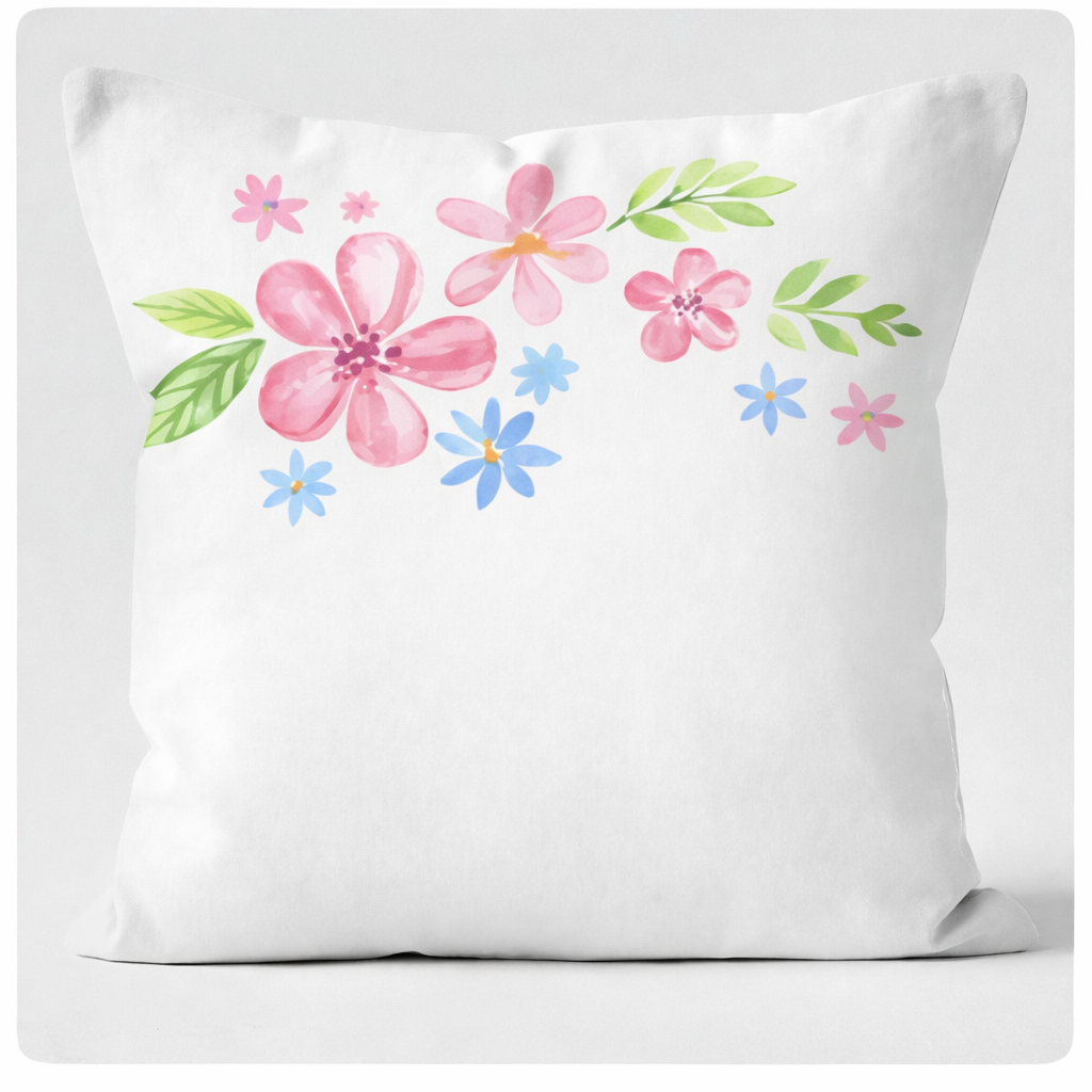 Coussin personnalisé – Design floral élégant ou message sur mesure