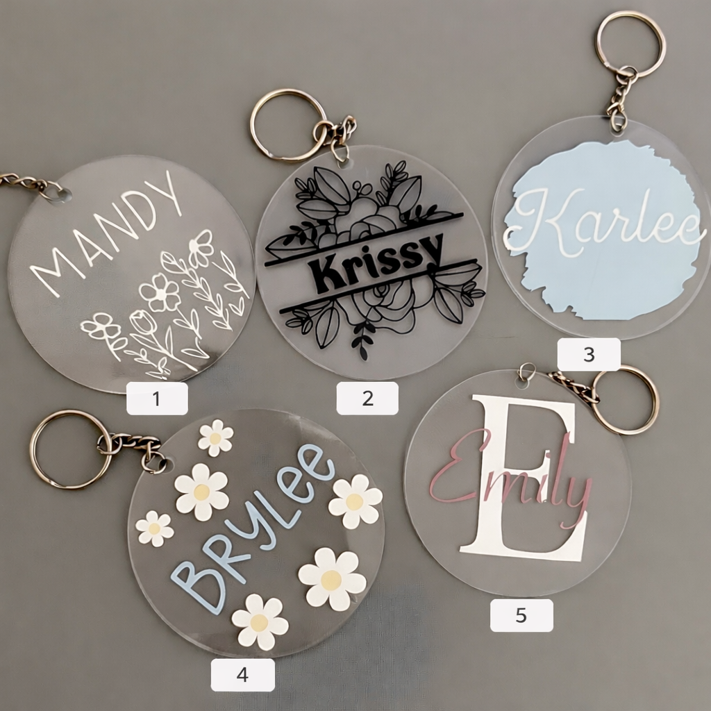 Porte-clés personnalisé rond en acrylique