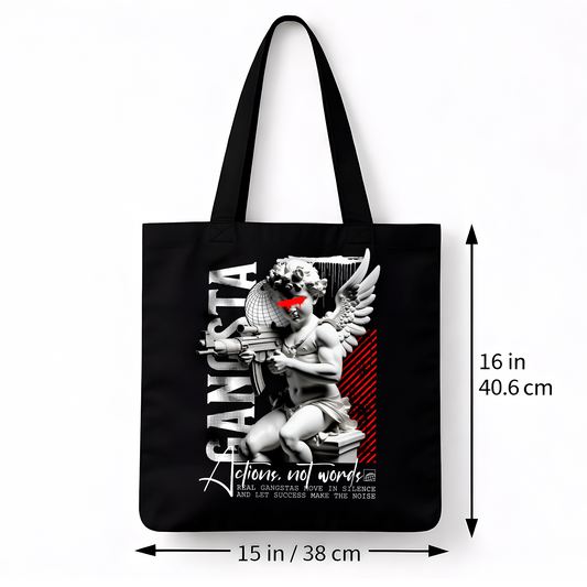 Tote bag noir Gangsta Angel