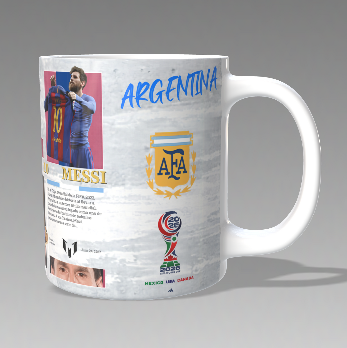 Mug Lionel Messi Argentine Champion du Monde
