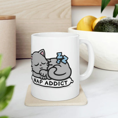 „Nickerchen-Süchtiger“-Tasse – Für echte Katzenliebhaber und alle, die gerne entspannen