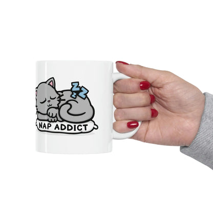 „Nickerchen-Süchtiger“-Tasse – Für echte Katzenliebhaber und alle, die gerne entspannen