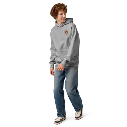 Sweat à capuche oversize Portugal gris carbone - profil football