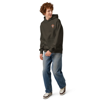 Sweat à capuche oversize Portugal noir vintage - profil football