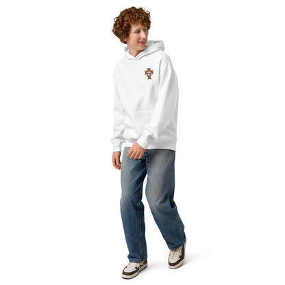Sweat à capuche oversize Portugal blanc - profil football