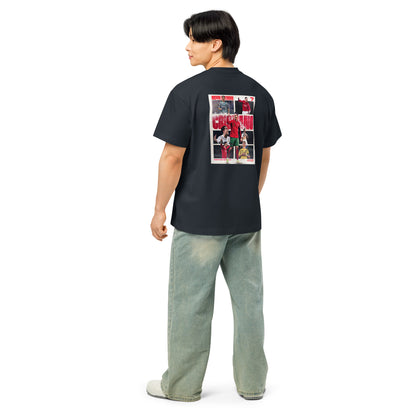 T-shirt oversize Cristiano Ronaldo Portugal bleu marine dos - imprimé