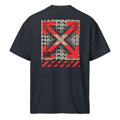 T-shirt Happiness Worldwide bleu marine dos - grand imprimé