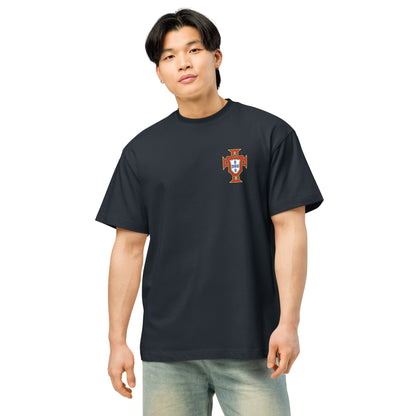 T-shirt oversize Cristiano Ronaldo Portugal bleu marine face - écusson