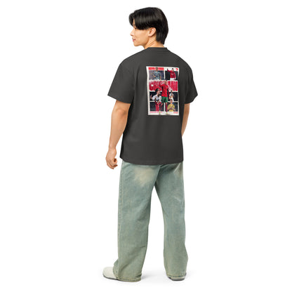 T-shirt oversize Cristiano Ronaldo Portugal noir vintage dos - imprimé