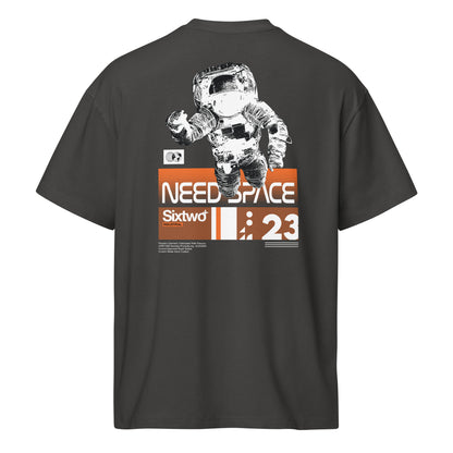 T-shirt Need Space astronaute noir vintage dos - grand imprimé
