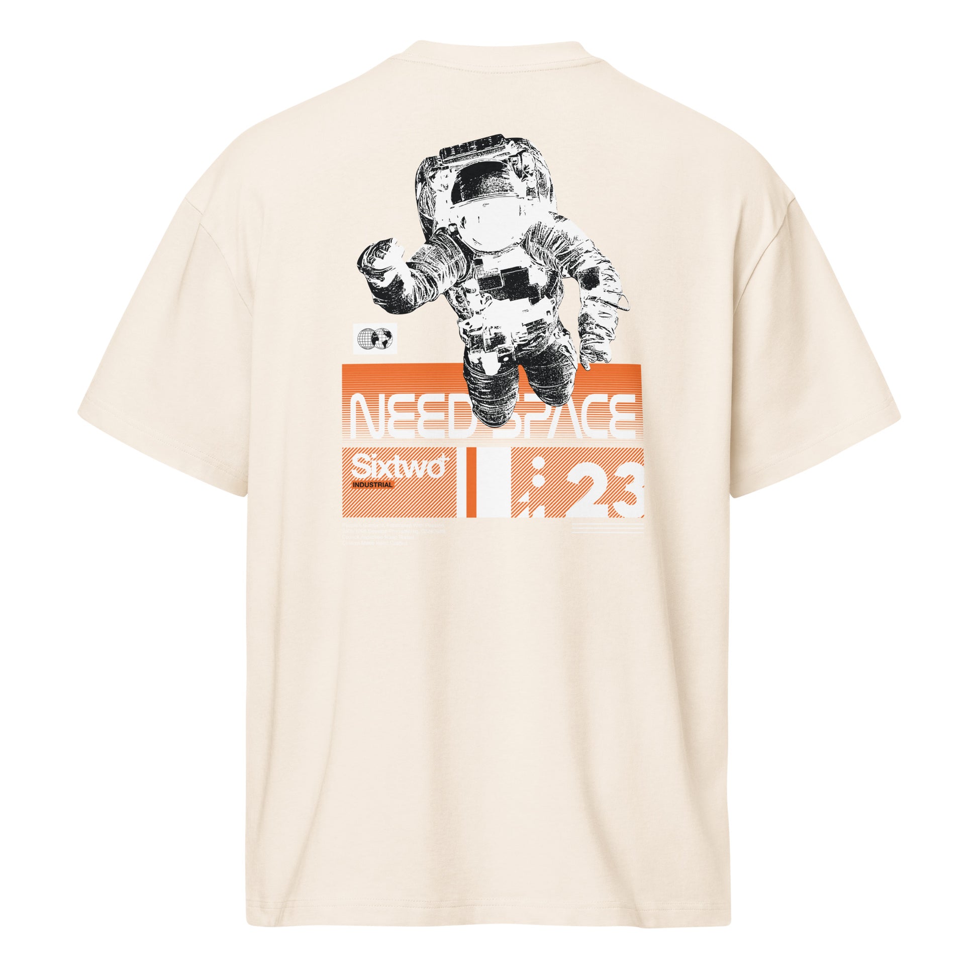 T-shirt Need Space astronaute blanc vintage dos - grand imprimé