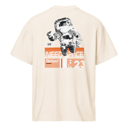T-shirt Need Space astronaute blanc vintage dos - grand imprimé