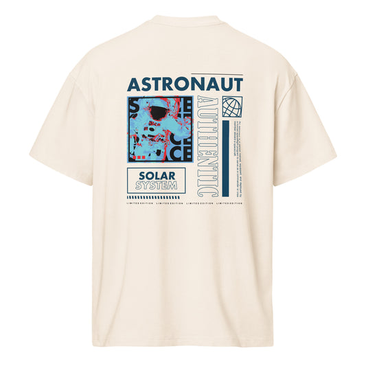 T-shirt boxy Astronaut Solar System blanc vintage dos - collage astronaute Limited Edition