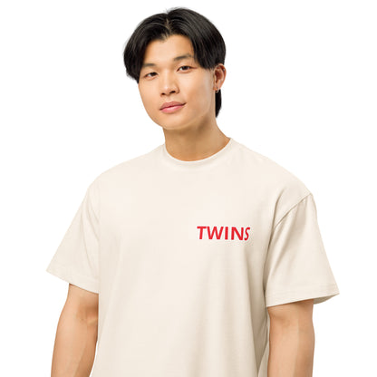 T-shirt Twins Urban Style blanc vintage face - broderie Twins