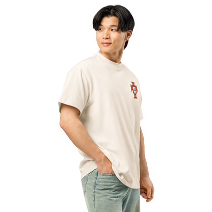 T-shirt oversize Cristiano Ronaldo Portugal blanc vintage - profil droit