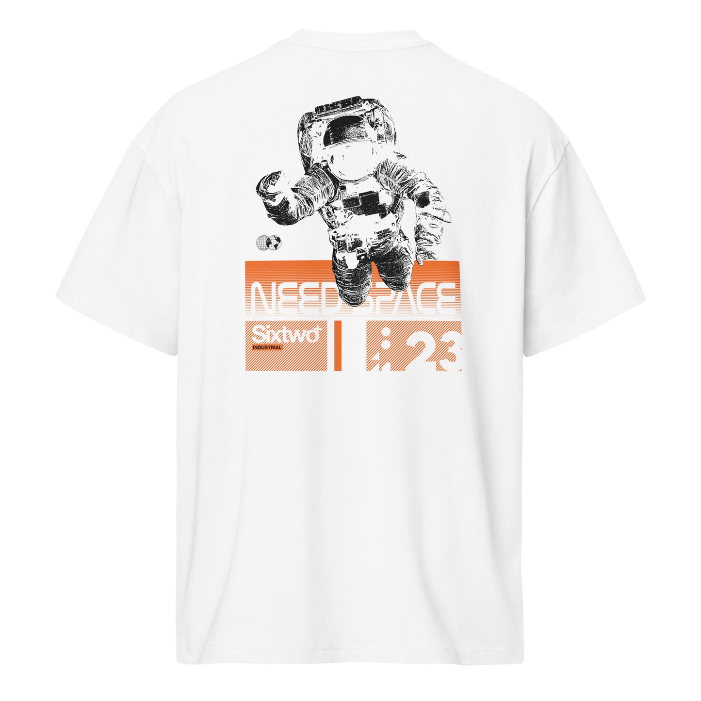 T-shirt Need Space astronaute blanc dos - grand imprimé espace