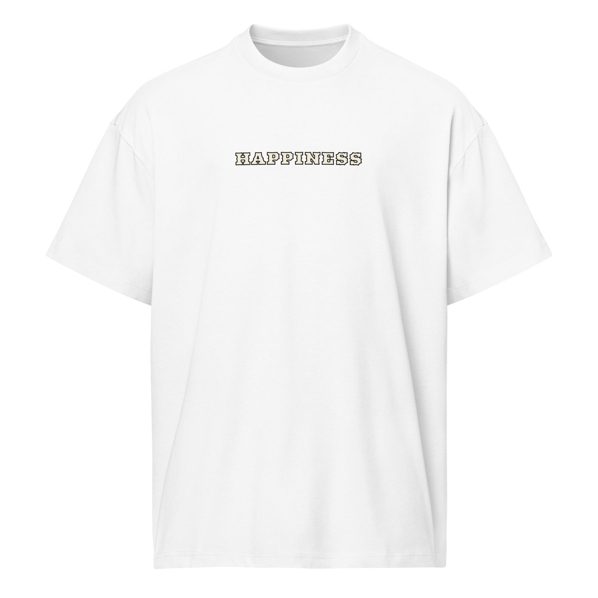 T-shirt Happiness Worldwide blanc face - streetwear