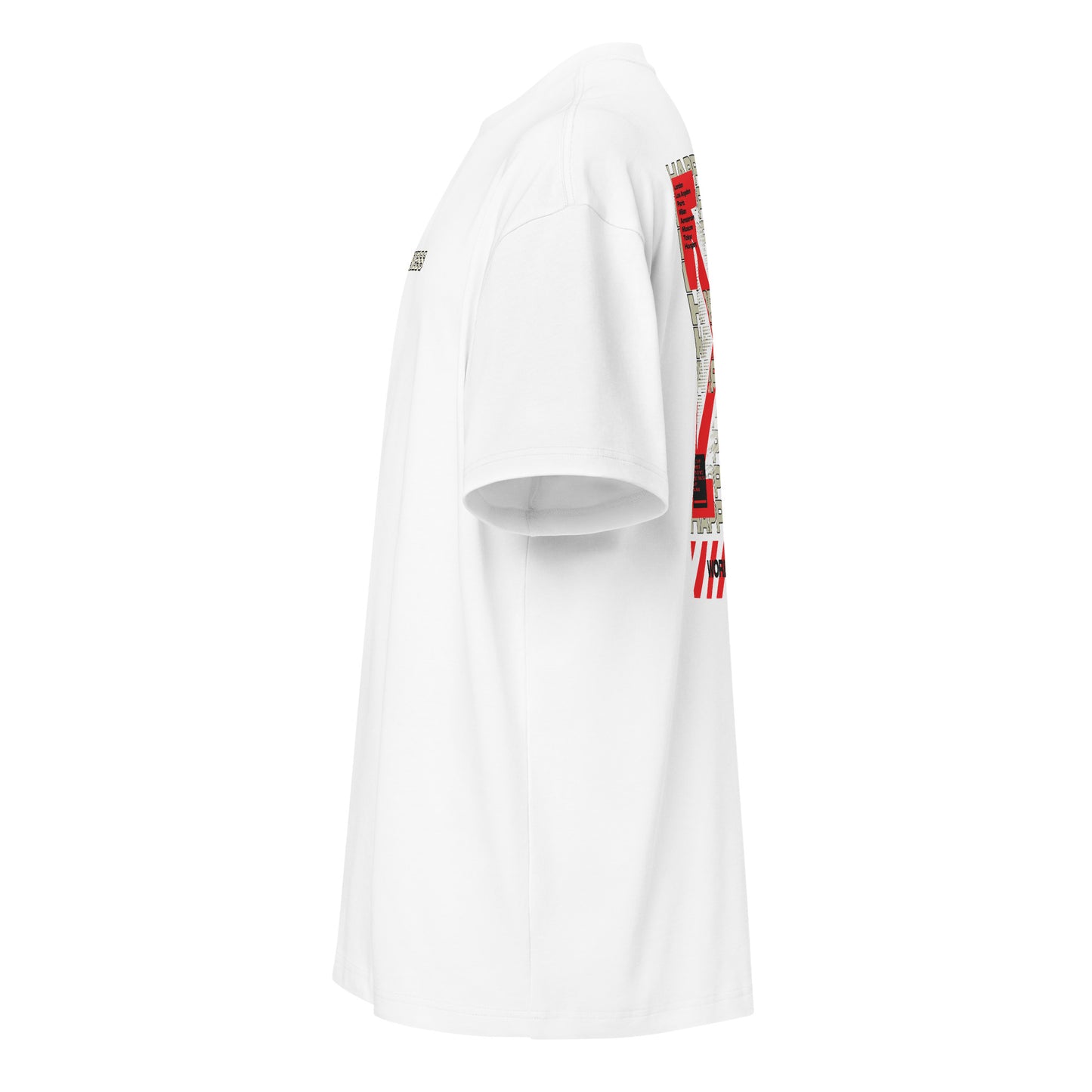 T-shirt Happiness Worldwide blanc - profil gauche