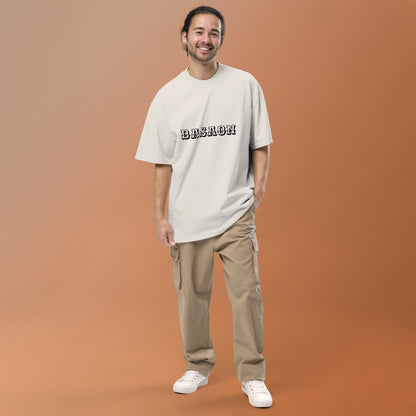 T-shirt oversize délavé Vision Catastrophic ivoire délavé face - détail broderie DASAON