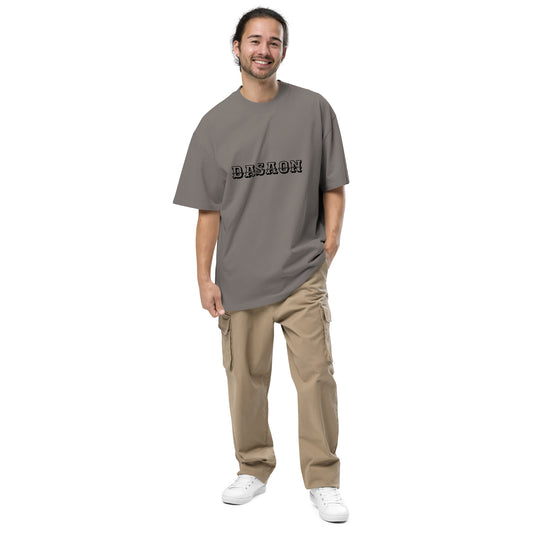 T-shirt oversize délavé Vision Catastrophic gris délavé face - broderie DASAON à la poitrine