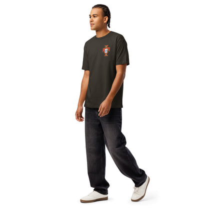 T-shirt premium Cristiano Ronaldo Portugal noir vintage - profil