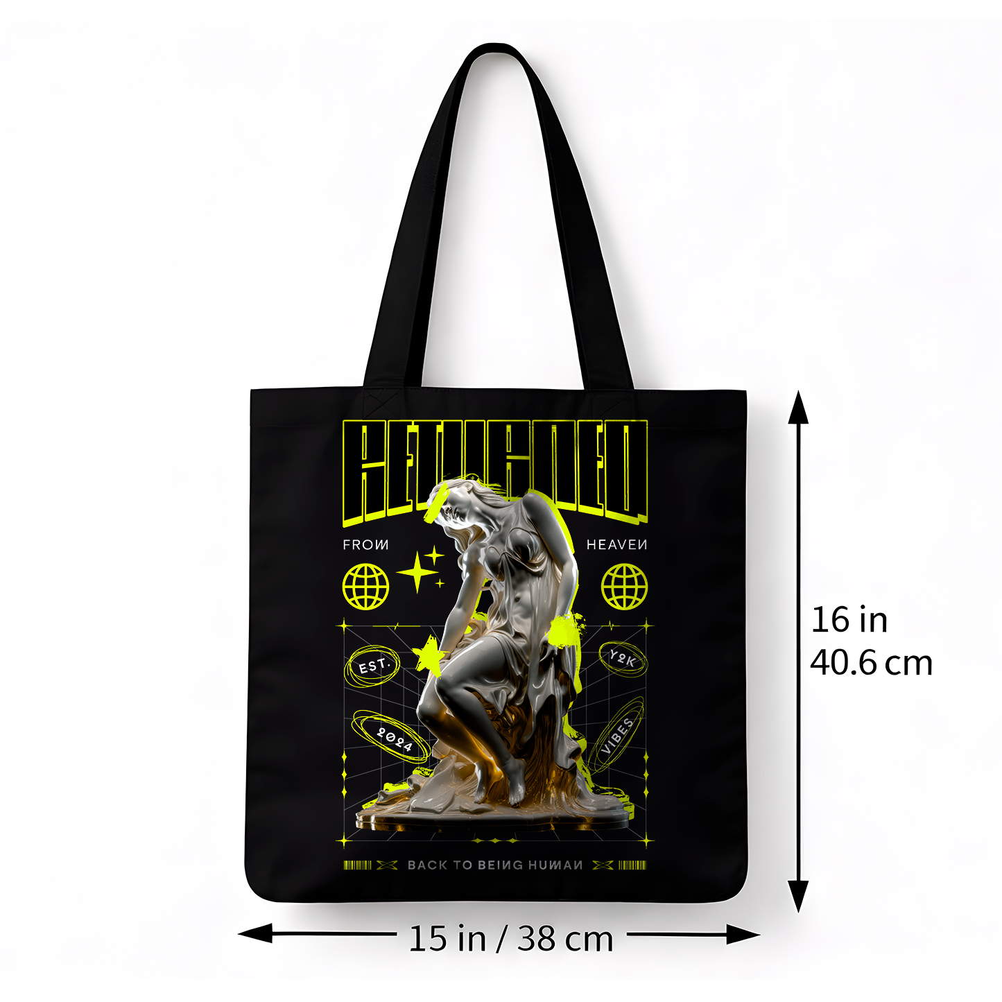 Sac tote noir “Released” – Art contemporain statue