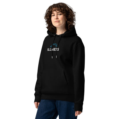 Sweat à capuche Mental Illness Noir face - petit logo Mental Illness à la poitrine