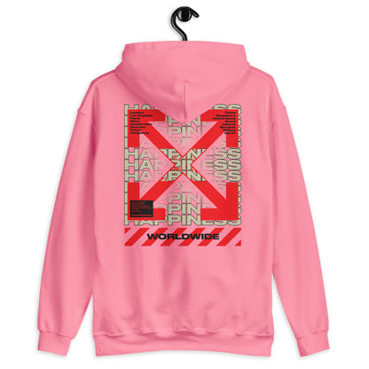 Sweat à capuche Happiness Worldwide azalée dos - imprimé