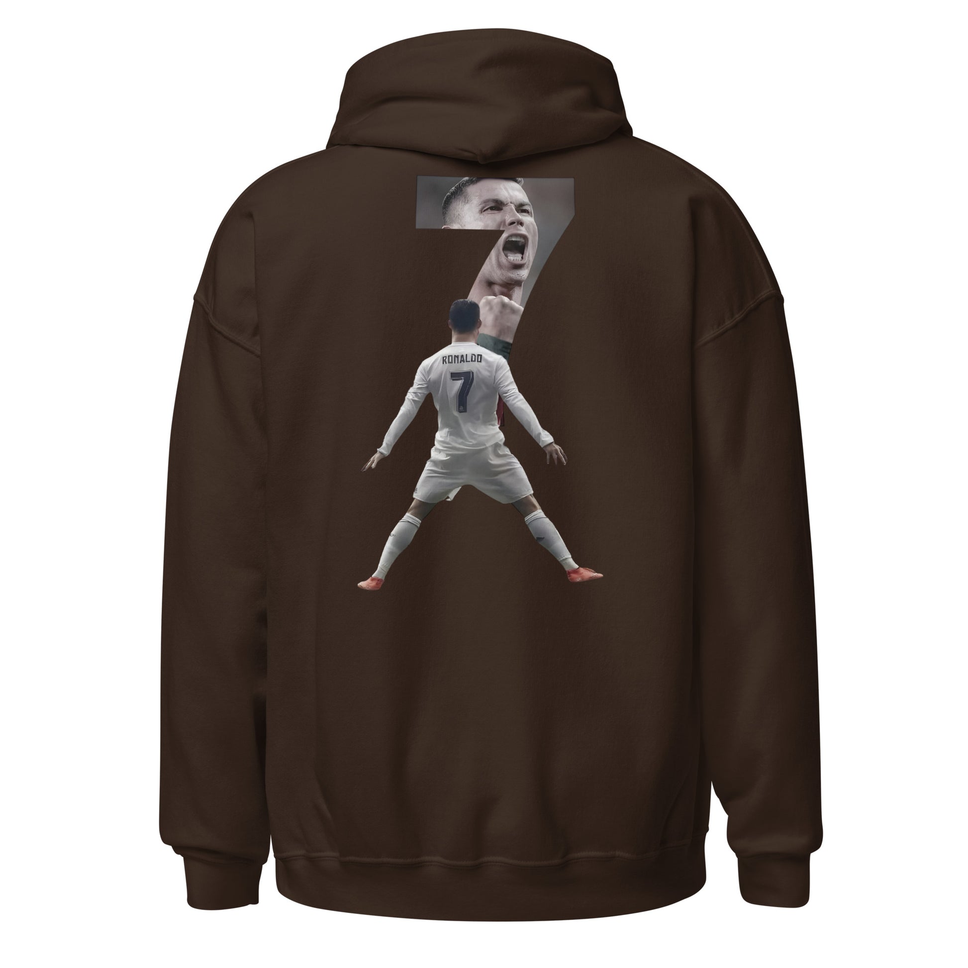 Pull à capuche CR7 Cristiano Ronaldo chocolat dos – imprimé Ronaldo