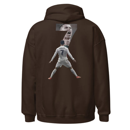 Pull à capuche CR7 Cristiano Ronaldo chocolat dos – imprimé Ronaldo