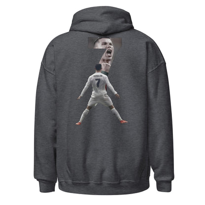 Pull à capuche CR7 Cristiano Ronaldo gris foncé dos – imprimé Ronaldo