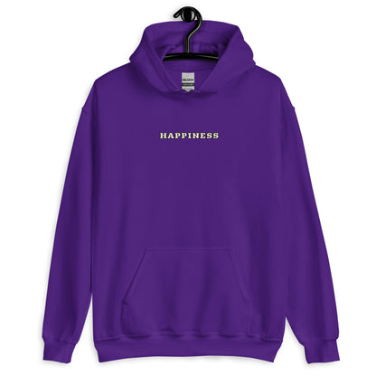 Sweat à capuche Happiness Worldwide violet face - broderie