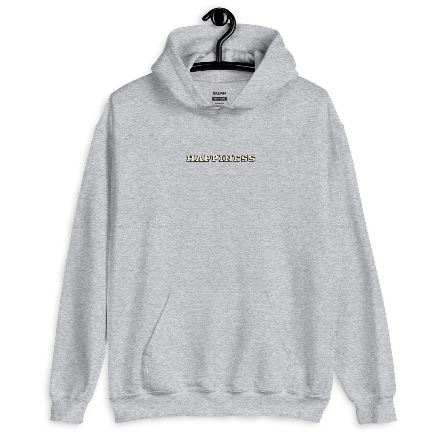 Sweat à capuche Happiness Worldwide gris sport face - broderie